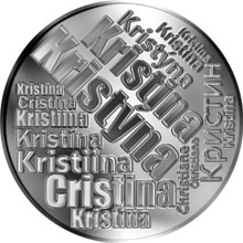 Náhled Reverzní strany - Česká jména - Kristýna - velká stříbrná medaile 1 Oz