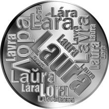 Náhled Reverzní strany - Česká jména - Laura - velká stříbrná medaile 1 Oz