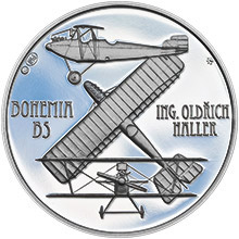 Náhled Reverzní strany - Letadlo Bohemia - 1 Oz stříbro b.k.