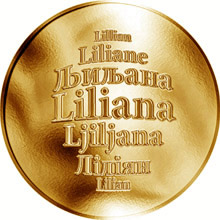 Náhled Reverzní strany - Česká jména - Liliana - zlatá medaile