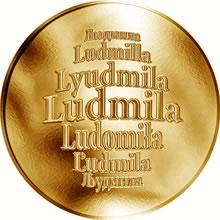 Náhled Reverzní strany - Česká jména - Ludmila - zlatá medaile