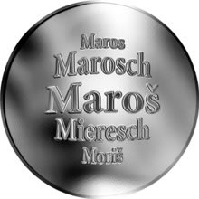 Náhled Reverzní strany - Slovenská jména - Maroš - velká stříbrná medaile 1 Oz
