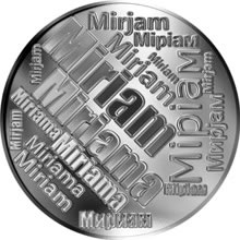 Náhled Reverzní strany - Česká jména - Miriam - velká stříbrná medaile 1 Oz
