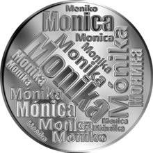 Náhled Reverzní strany - Česká jména - Monika - velká stříbrná medaile 1 Oz