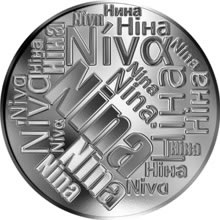 Náhled Reverzní strany - Česká jména - Nina - velká stříbrná medaile 1 Oz