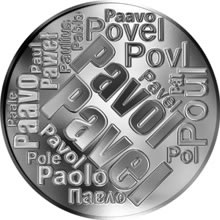 Náhled Reverzní strany - Česká jména - Pavel - velká stříbrná medaile 1 Oz