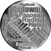 Náhled Reverzní strany - Česká jména - Radovan - velká stříbrná medaile 1 Oz