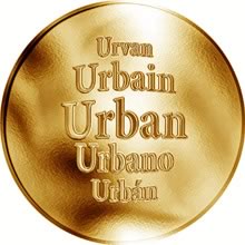 Náhled Reverzní strany - Slovenská jména - Urban - zlatá medaile
