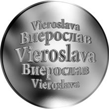 Náhled Reverzní strany - Slovenská jména - Vieroslava - stříbrná medaile