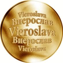 Náhled Reverzní strany - Slovenská jména - Vieroslava - zlatá medaile