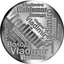 Náhled Reverzní strany - Česká jména - Vladimír - velká stříbrná medaile 1 Oz