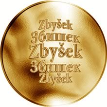 Náhled Reverzní strany - Česká jména - Zbyšek - zlatá medaile