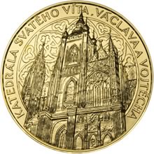 Náhled Reverzní strany - Zlatá investiční medaile  Katedrála sv. Víta, Václava a Vojtěcha - 1 Kg
