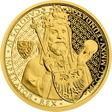Náhled Averzní strany - Zlatá půluncová mince 25 NZD Karel IV. proof