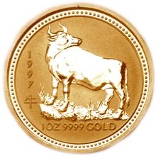 Náhled Averzní strany - 1997 Ox 1 Oz Australian gold coin
