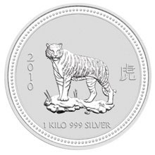 Náhled Averzní strany - 2010 Tiger 1 Kg Australian silver coin