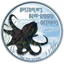 Náhled Averzní strany - 2008 $1 Blue Ringed Octopus 1oz Silver Proof