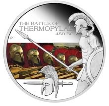 Náhled Averzní strany - Thermopylae - Great Battles Silver Proof 1 Oz