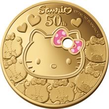 Náhled Averzní strany - Zlatá mince s kočičkou Hello Kitty